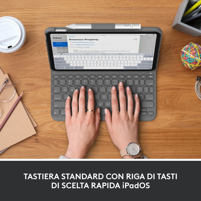 Logitech Slim Folio Grau Bluetooth QWERTY Italienisch