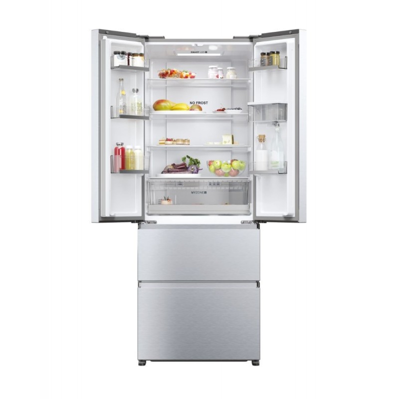 Haier FD 70 Serie 5 HFR5719EWMG side-by-side refrigerator Freestanding 444 L E Silver