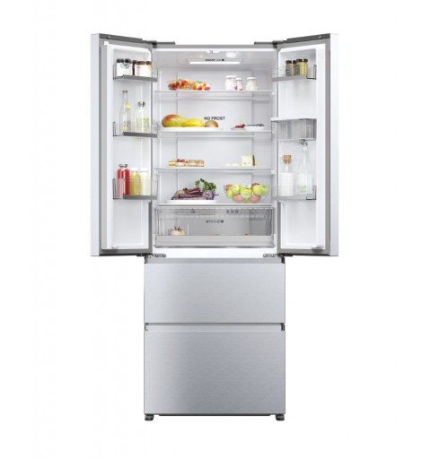 Haier FD 70 Serie 5 HFR5719EWMG side-by-side refrigerator Freestanding 444 L E Silver