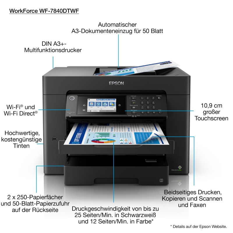 Epson WorkForce Pro WF-7840DTWF Inkjet A3 4800 x 2400 DPI Wi-Fi