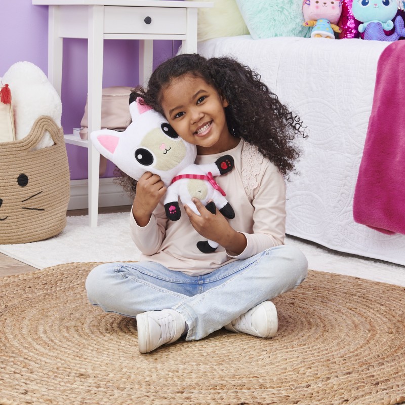 Gabby's Dollhouse Gabby‘s Dollhouse, Talking Pandy Paws, Peluche da 33 cm con luci, musica e 10 suoni e frasi