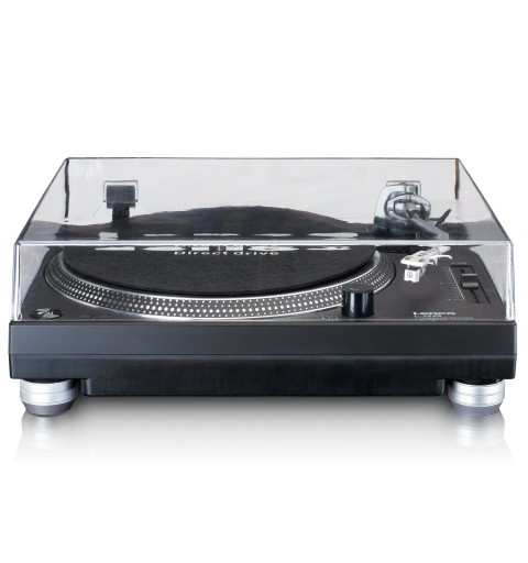 Lenco L-3809 Tourne-disque à entraînement direct Noir, Argent