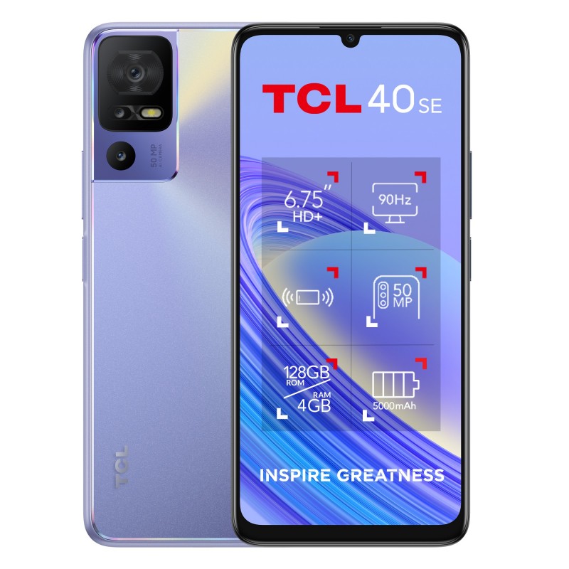 TCL 40 SE 17,1 cm (6.75 Zoll) Dual-SIM Android 13 4G USB Typ-C 4 GB 128 GB 5010 mAh Violett