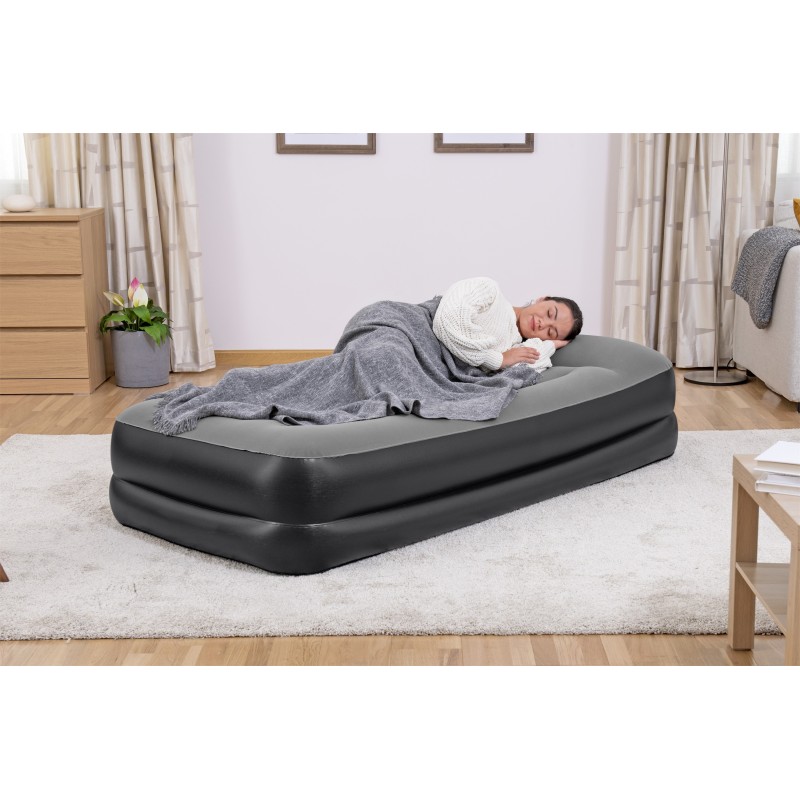 Bestway Tritech Air Mattress Twin with Built-in AC Pump and Antimicrobial Coating 1.91 m x 97 cm x 46 cm