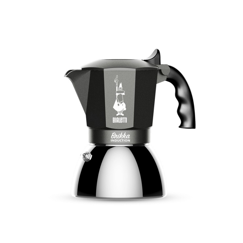 Bialetti Brikka Induction Cafetière à moka Noir, Acier inoxydable