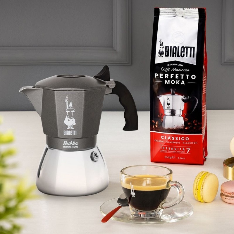 Bialetti Brikka Induction Cafetière à moka Noir, Acier inoxydable