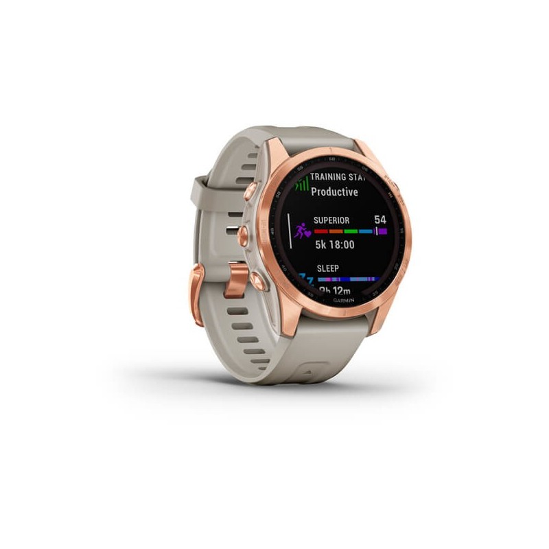 Garmin Fénix 7S Solar Reloj Smartwatch 42mm Oro Rosa/Beige