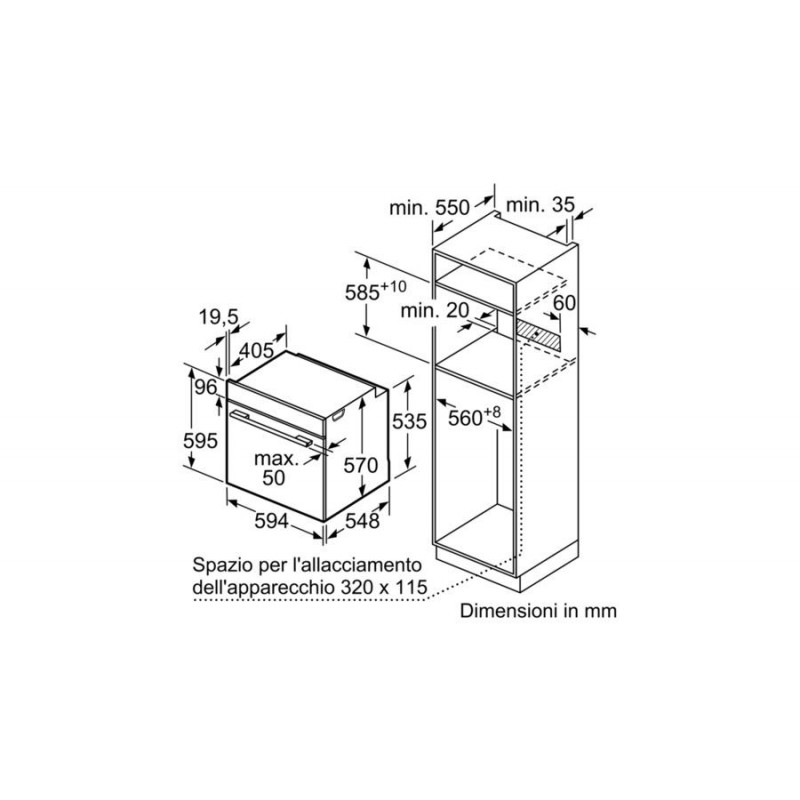 Bosch Serie 4 HBA514BR0 horno 71 L A Acero inoxidable