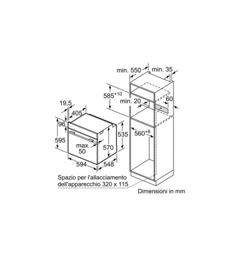 Bosch Serie 4 HBA514BR0 four 71 L A Acier inoxydable