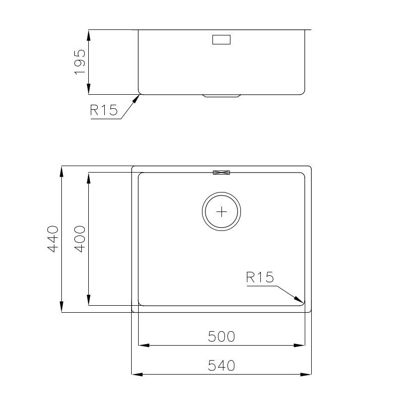 Foster 2155050 évier Rectangulaire Acier inoxydable