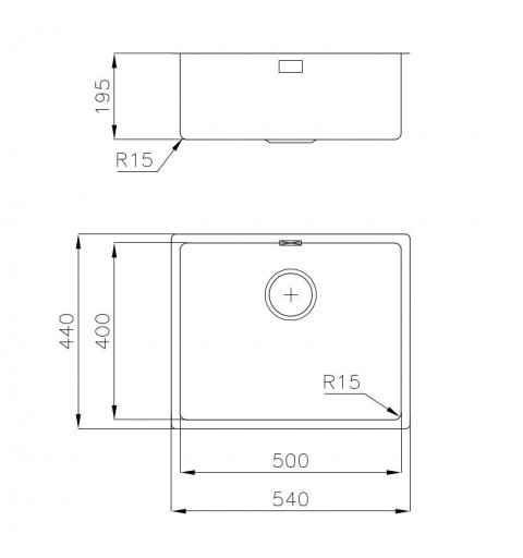 Foster 2155050 Küchenspüle Rechteckig Edelstahl