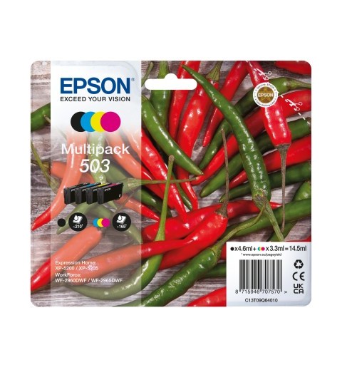 Epson 503 cartuccia d'inchiostro 4 pz Originale Resa standard Nero, Ciano, Magenta, Giallo