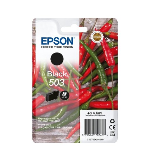 Epson 503 cartucho de tinta 1 pieza(s) Original Rendimiento estándar Negro