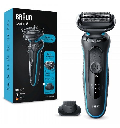 Braun Series 5 51-M1200s Rasoio Trimmer Nero, Blu