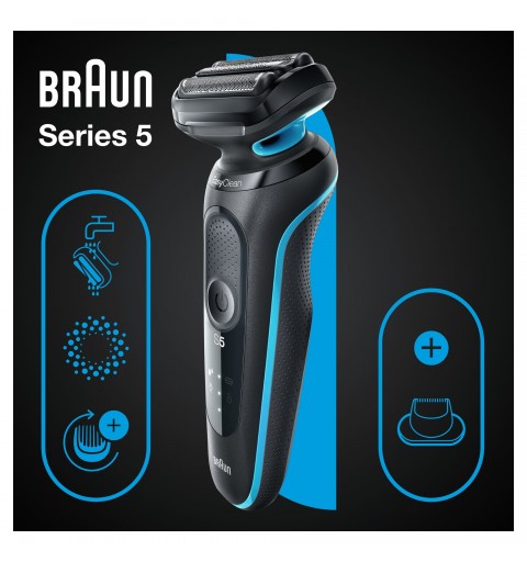 Braun Series 5 51-M1200s Rasoio Trimmer Nero, Blu