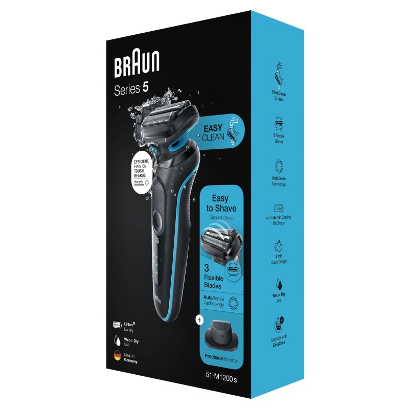 Braun Series 5 51-M1200s Folienschaber Trimmer Schwarz, Blau