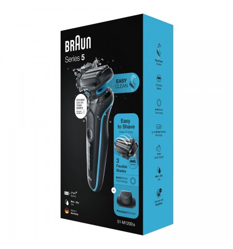 BRAUN Series 5 51-M1200s Rasoio Trimmer Nero, Blu