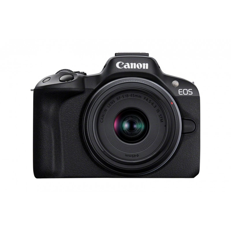 Canon EOS R50, Black + RF-S 18-45mm F4.5-6.3 IS STM Kit MILC 24,2 MP CMOS 6000 x 4000 pixels Noir