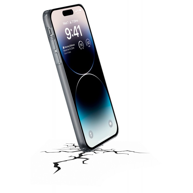 Cellularline Clear Strong - 14 Pro Max Custodia rigida con bordi in gomma - con tecnologia antibatterica integrata Trasparente