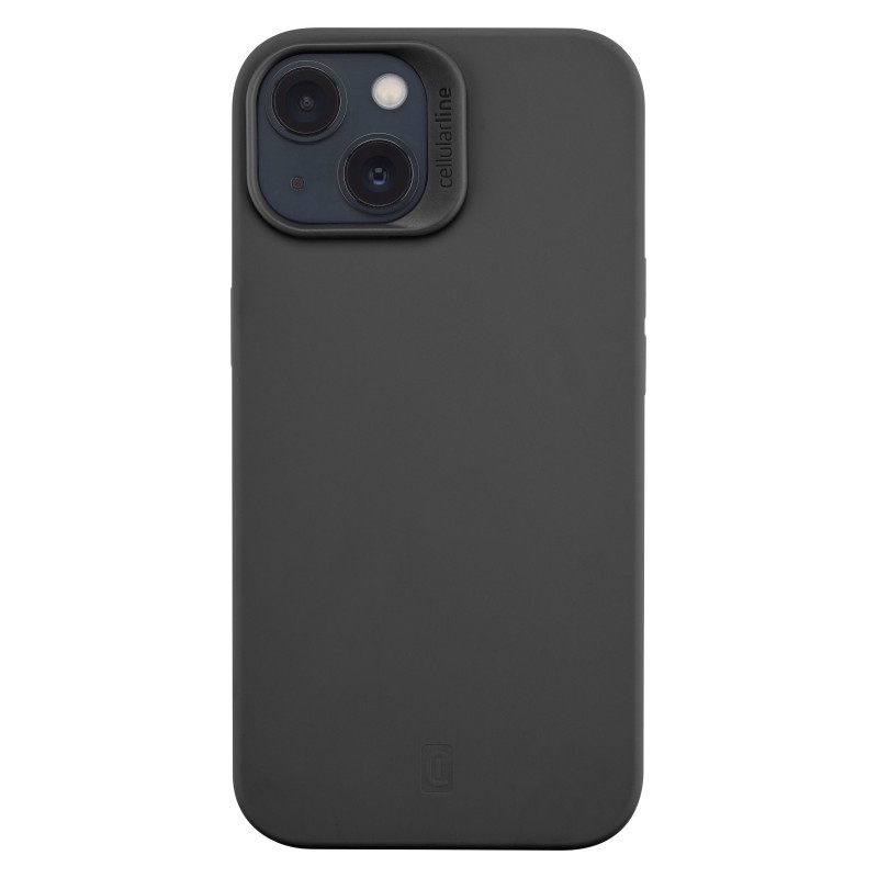 Cellularline Sensation - iPhone 14 Custodia in silicone soft touch con tecnologia antibatterica Microban integrata Nero