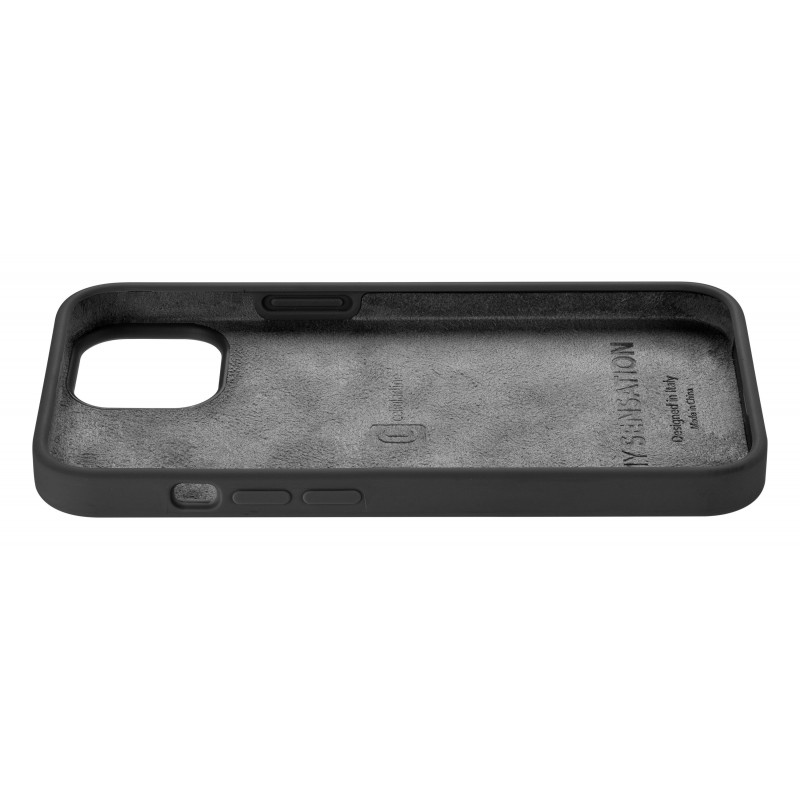 Cellularline Sensation - iPhone 14 Custodia in silicone soft touch con tecnologia antibatterica Microban integrata Nero