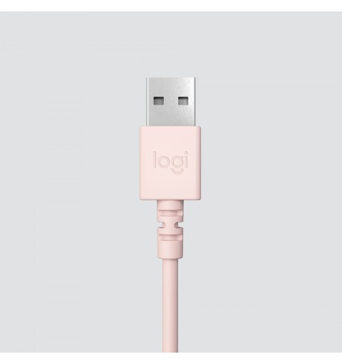 Logitech H390 Auricolare Cablato A Padiglione Ufficio USB tipo A Rosa