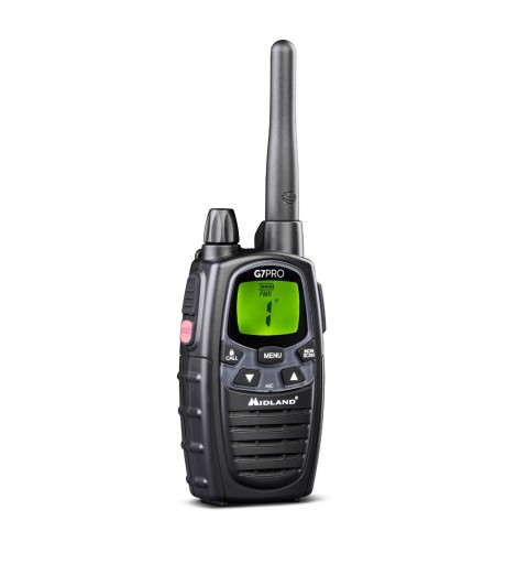 Midland G7 Pro Walkie Talkie radio bidirectionnelle 69 canaux 446.00625 - 446.09375 MHz Noir