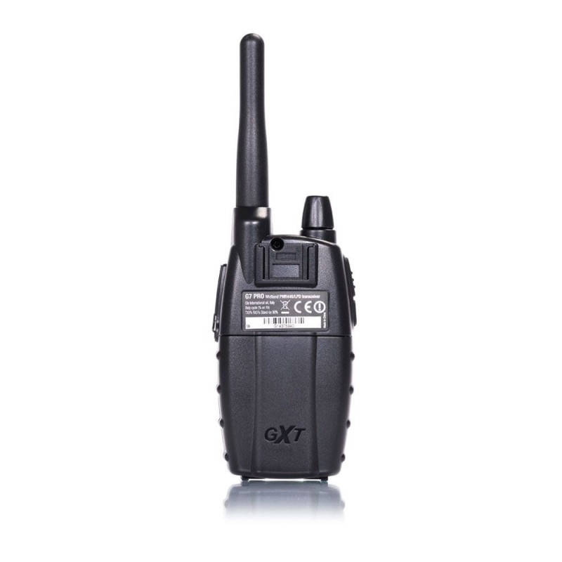 Midland G7 Pro Walkie Talkie radio bidirectionnelle 69 canaux 446.00625 - 446.09375 MHz Noir