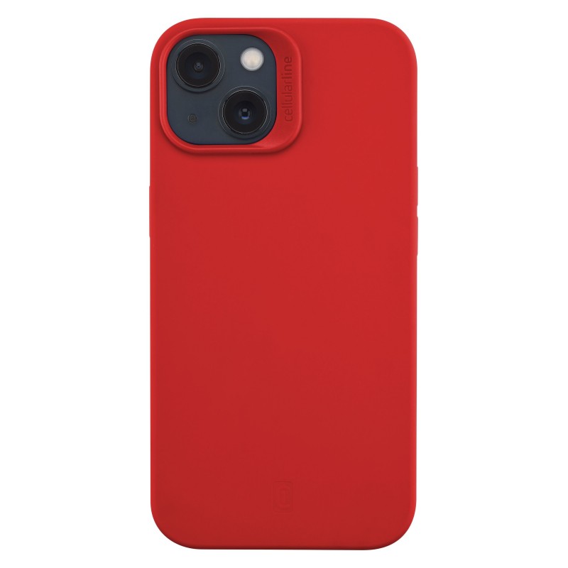 Cellularline Sensation - iPhone 14 Custodia in silicone soft touch con tecnologia antibatterica Microban integrata Rosso