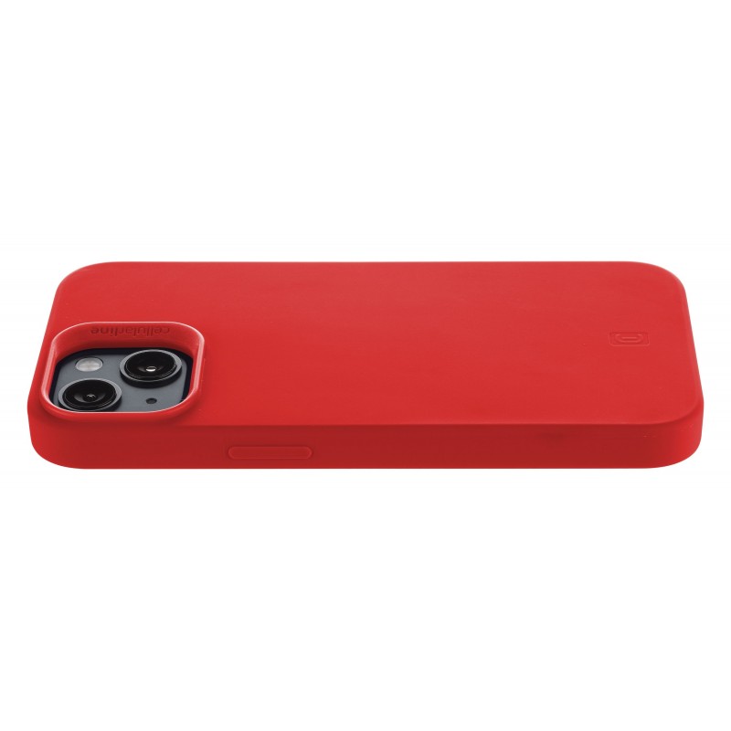 Cellularline Sensation - iPhone 14 Custodia in silicone soft touch con tecnologia antibatterica Microban integrata Rosso