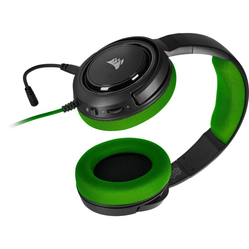 Corsair HS35 Auriculares Alámbrico Diadema Juego Negro, Verde