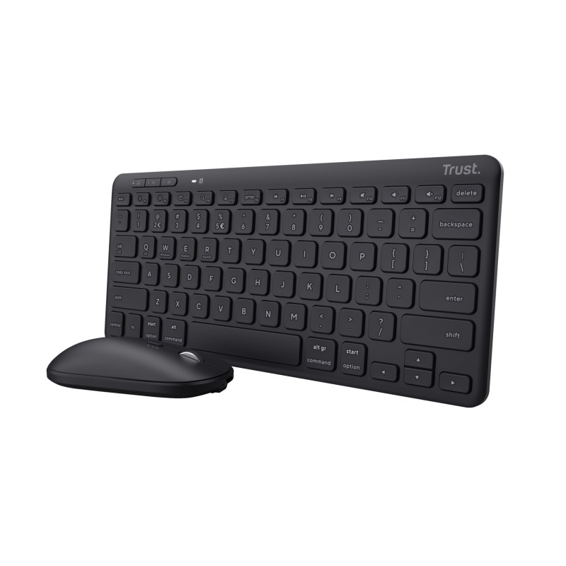 Trust Lyra tastiera Mouse incluso RF senza fili + Bluetooth QWERTY Italiano Nero