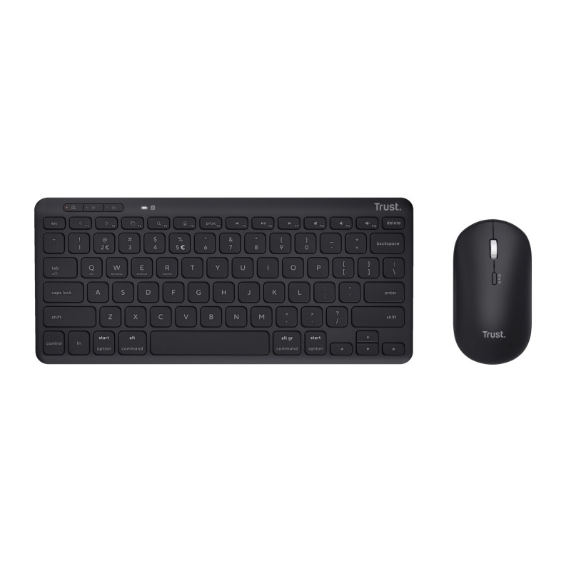 Trust Lyra tastiera Mouse incluso RF senza fili + Bluetooth QWERTY Italiano Nero