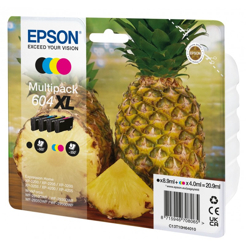 Epson 604XL cartuccia d'inchiostro 4 pz Originale Resa elevata (XL) Nero, Ciano, Magenta, Giallo