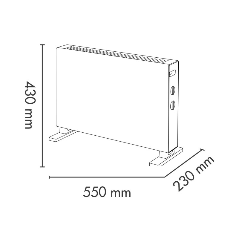 Argoclima ARGO KANSAS Indoor Weiß 2000 W Elektrischer Konvektor-Raumheizer