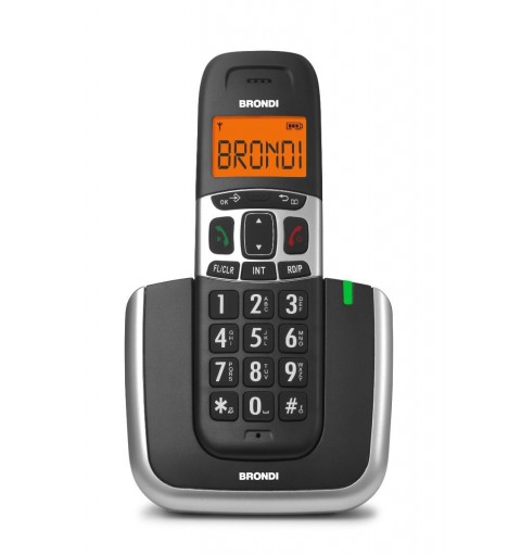 Brondi Bravo Platinum Téléphone DECT Noir, Argent