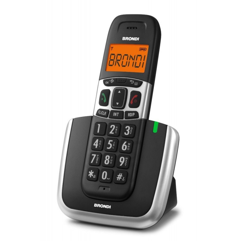 Brondi Bravo Platinum Téléphone DECT Noir, Argent