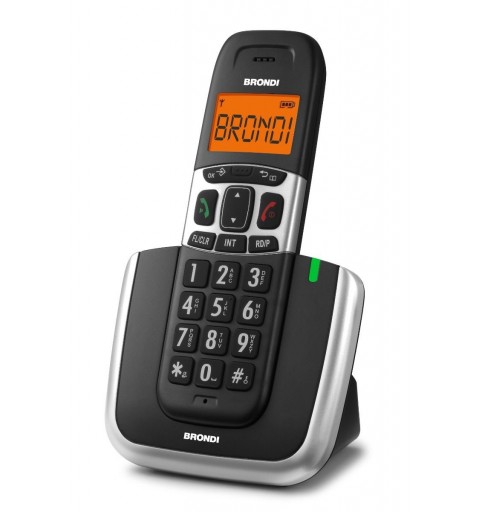 Brondi Bravo Platinum Téléphone DECT Noir, Argent