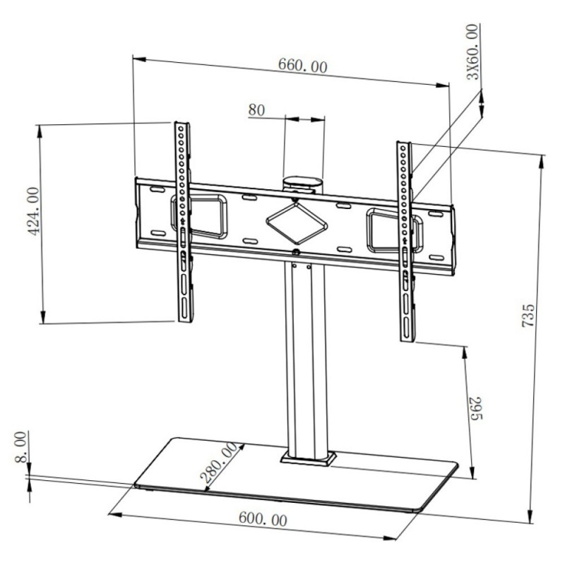 Techly ICA-LCD S07L soporte para TV 165,1 cm (65") Negro