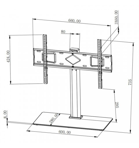 Techly ICA-LCD S07L soporte para TV 165,1 cm (65") Negro