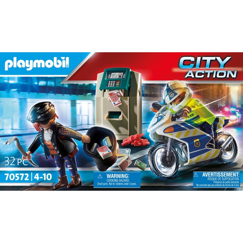 Playmobil City Action Policier avec moto et voleur