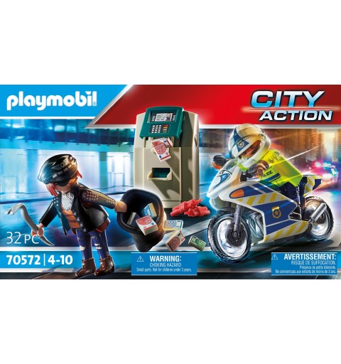 Playmobil City Action Policier avec moto et voleur