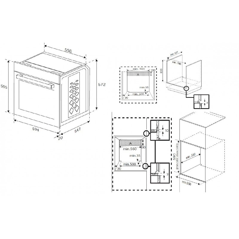 Beko BBIS13300XPE Backofen 71 l 3400 W A+ Schwarz, Edelstahl