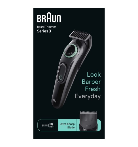 Braun BeardTrimmer 3 BT3411 Black, Green