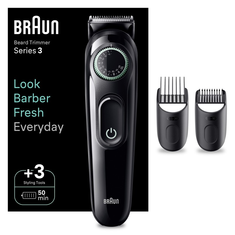 Braun BeardTrimmer 3 BT3411 Black, Green