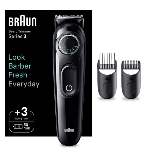 Braun BeardTrimmer 3 BT3411 Black, Green