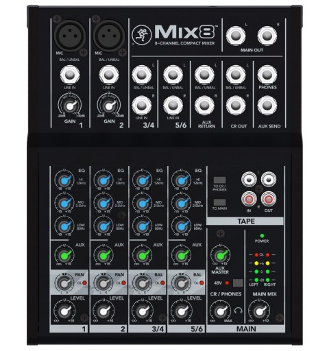 Mackie Mix8 8 Kanäle 20 - 30000 Hz Schwarz