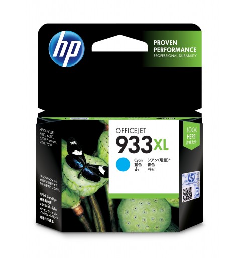 HP Cartucho de tinta original 933XL de alta capacidad cian