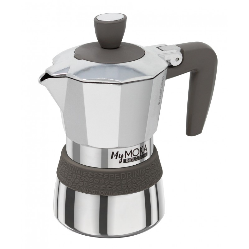 Pedrini MyMoka induction Moka pot Brown, Stainless steel