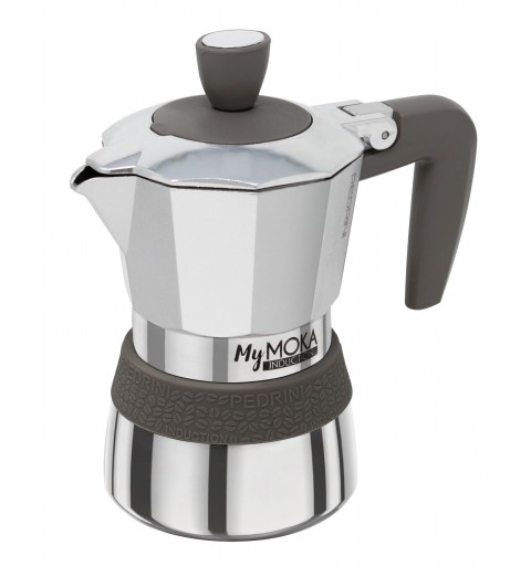 Pedrini MyMoka induction Cafetera italiana Marrón, Acero inoxidable